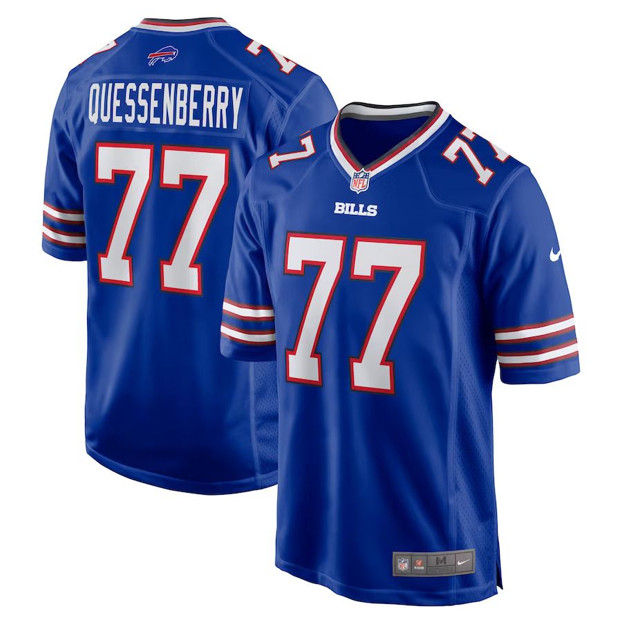 Men Buffalo Bills 77 David Quessenberry Nike Royal Game Player NFL Jersey